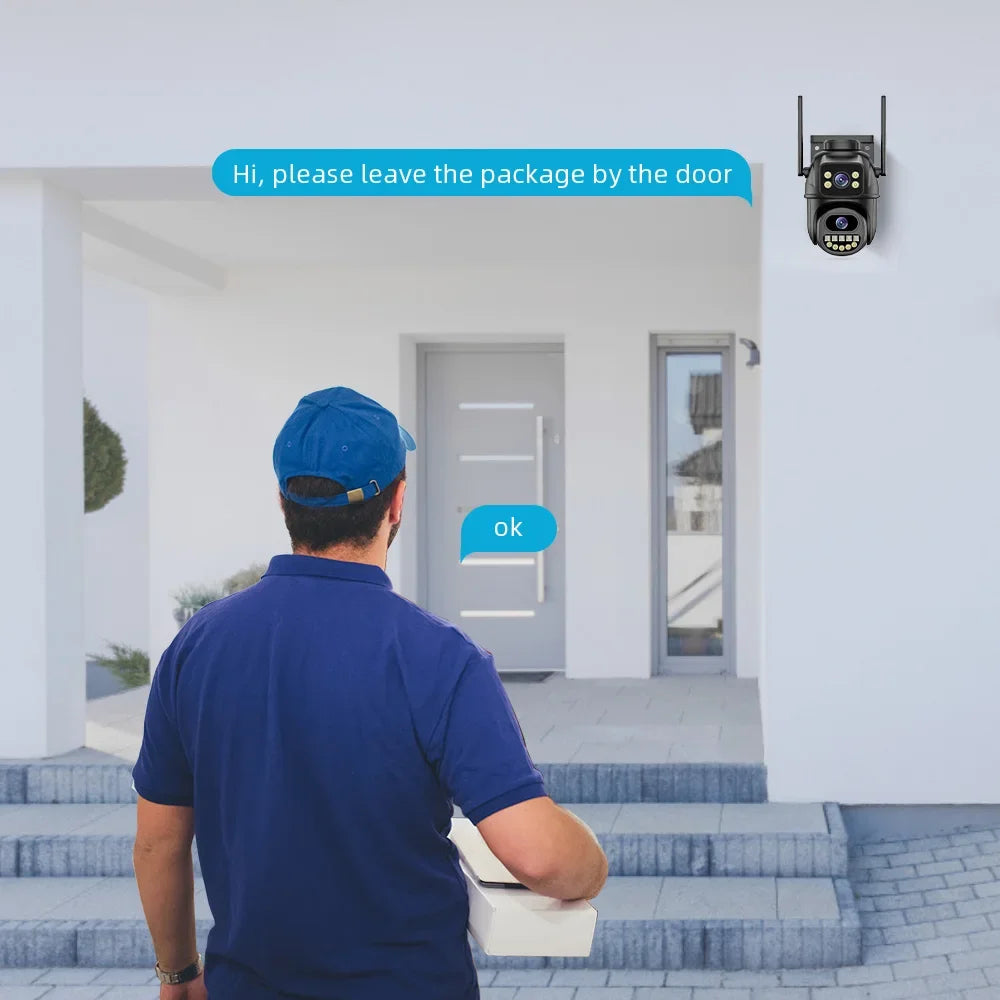 BELIA 4K 8MP Dvigubo Objektyvo PTZ Wi-Fi Stebėjimo Kamera - Didesnis Saugumas!