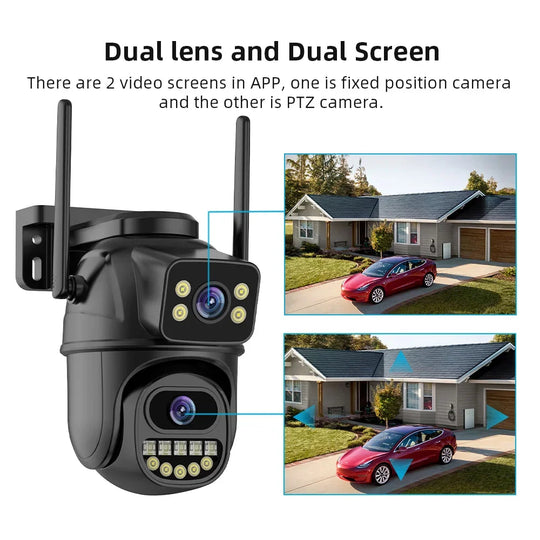 BELIA 4K 8MP Dvigubo Objektyvo PTZ Wi-Fi Stebėjimo Kamera - Didesnis Saugumas!