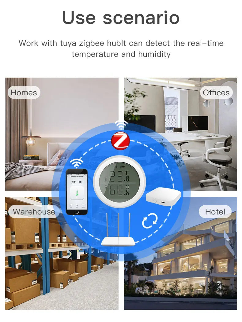 RSH ZigBee Išmanusis Temperatūros ir Drėgmės Jutiklis – Tiksli Kontrolė Balsu!