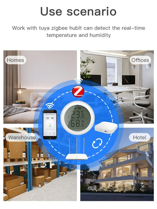 RSH ZigBee Išmanusis Temperatūros ir Drėgmės Jutiklis – Tiksli Kontrolė Balsu!