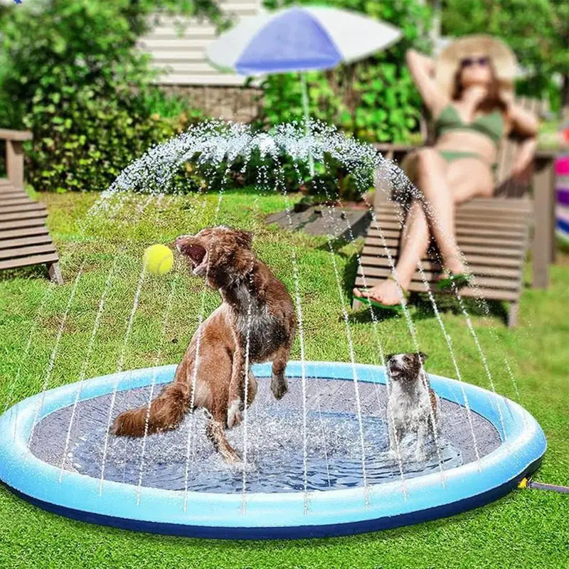 100/150cm Summer Swimming Pool Inflatable Water Sprinkler Pad Play Cooling Mat Outdoor Interactive Fountain Toy For Pet Dogs kid