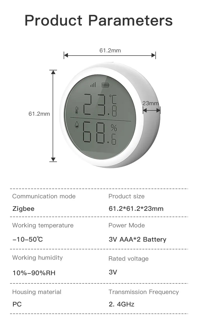 RSH ZigBee Išmanusis Temperatūros ir Drėgmės Jutiklis – Tiksli Kontrolė Balsu!