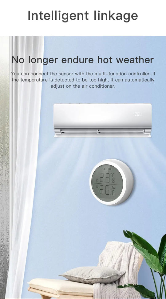 RSH ZigBee Išmanusis Temperatūros ir Drėgmės Jutiklis – Tiksli Kontrolė Balsu!