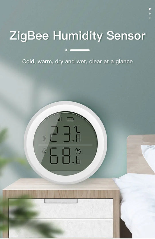 RSH ZigBee Išmanusis Temperatūros ir Drėgmės Jutiklis – Tiksli Kontrolė Balsu!