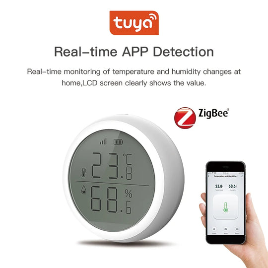 RSH ZigBee Išmanusis Temperatūros ir Drėgmės Jutiklis – Tiksli Kontrolė Balsu!