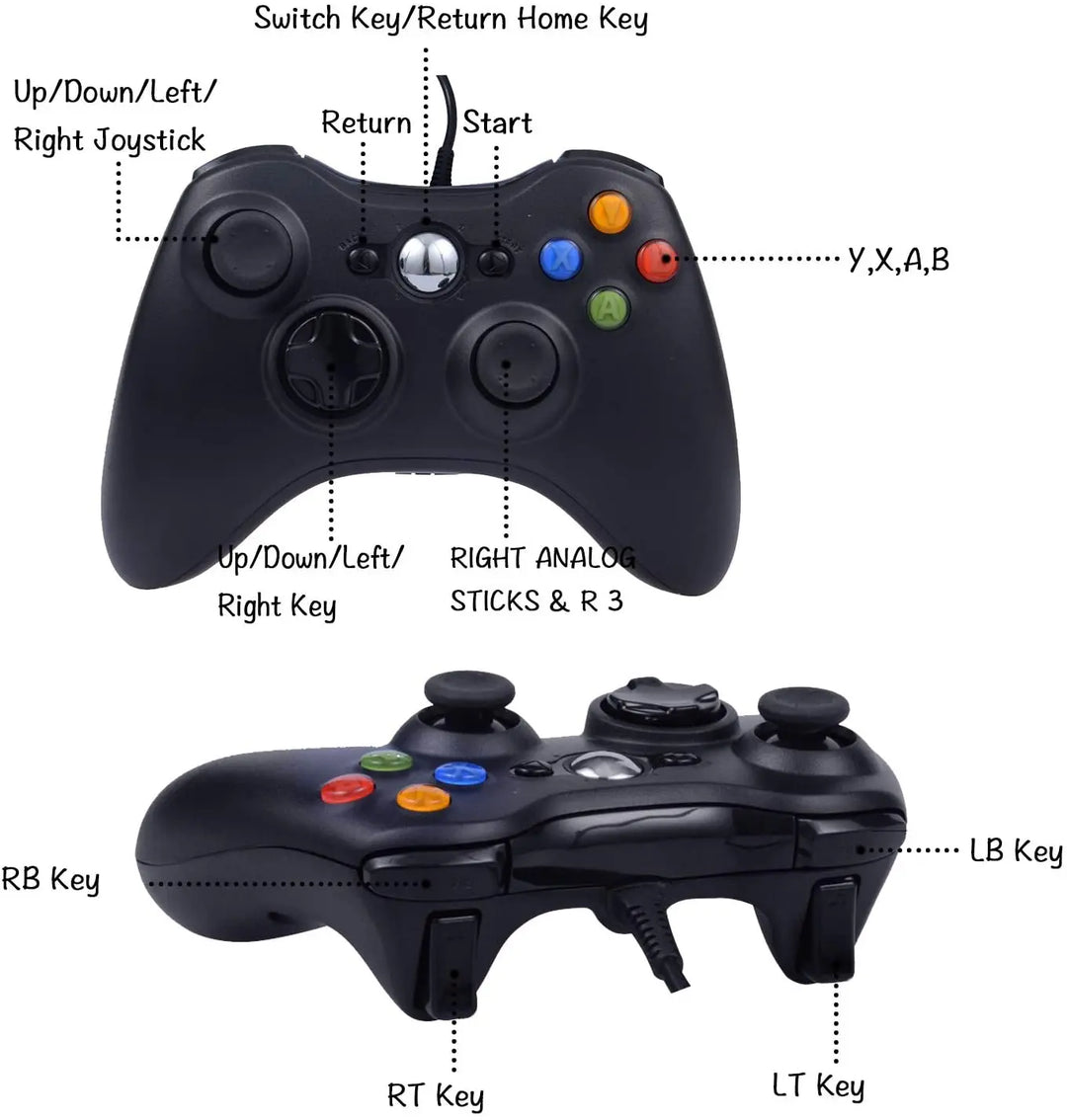 X360 Laidas Žaidimų Valdiklis – Universalus Patikimumas Jūsų Žaidimams!