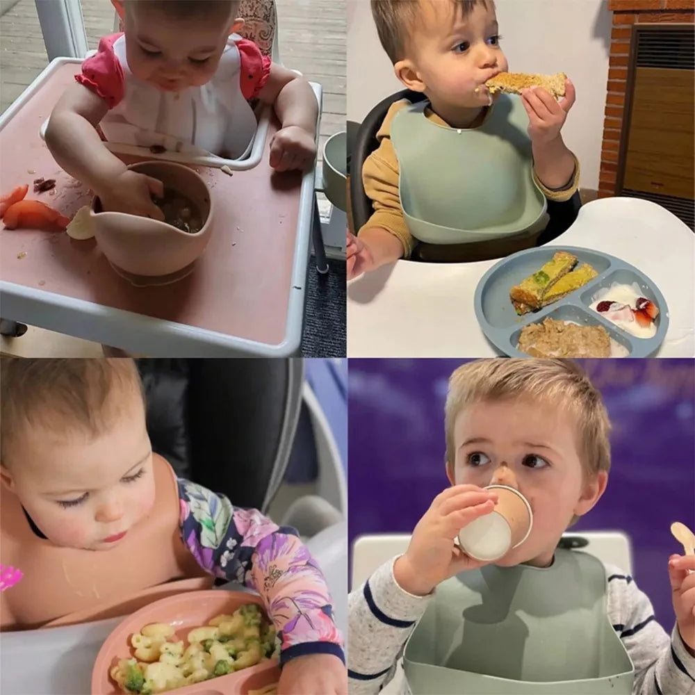 Silikoninis valgymo rinkinys vaikams - Žalia