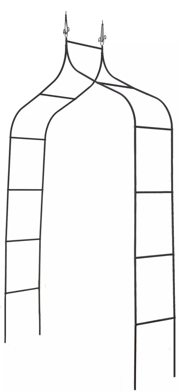 Sodo pergola augalams 150 × 37 × 240 cm, metalinė, juoda