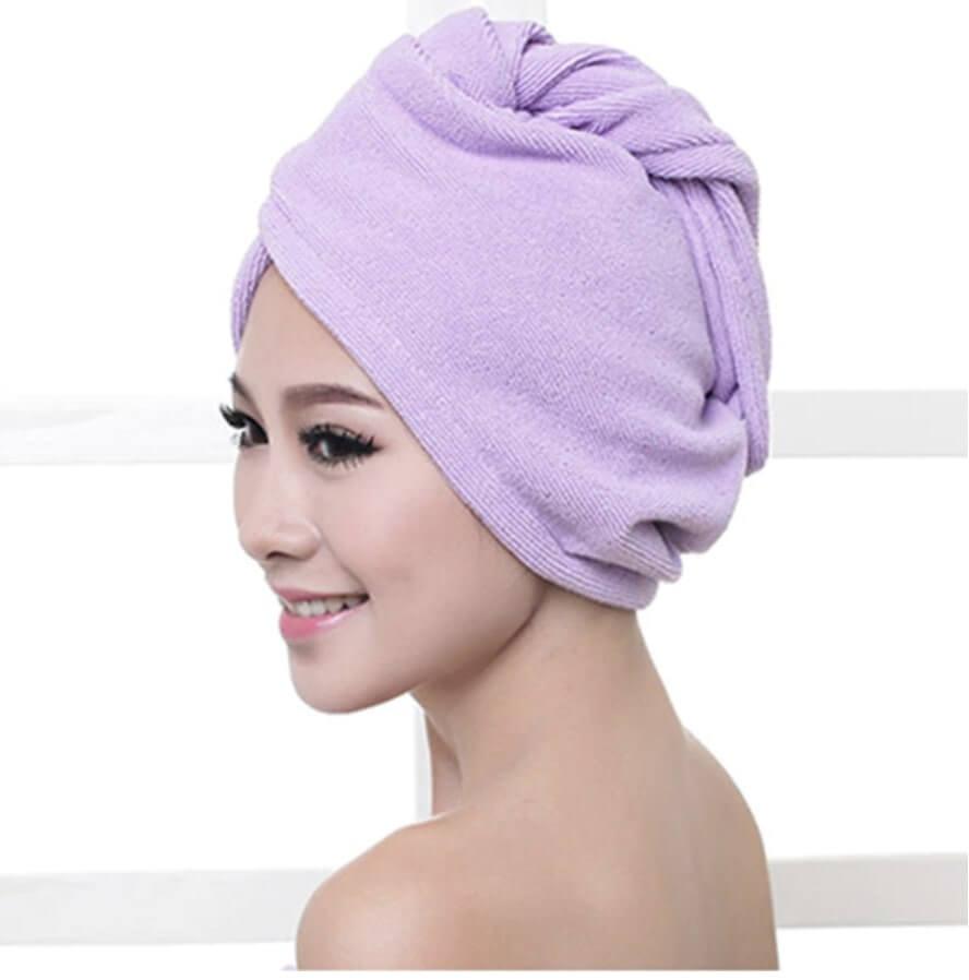Galvos rankšluostis turbanas - išdžiovinkite plaukus per 2 minutes