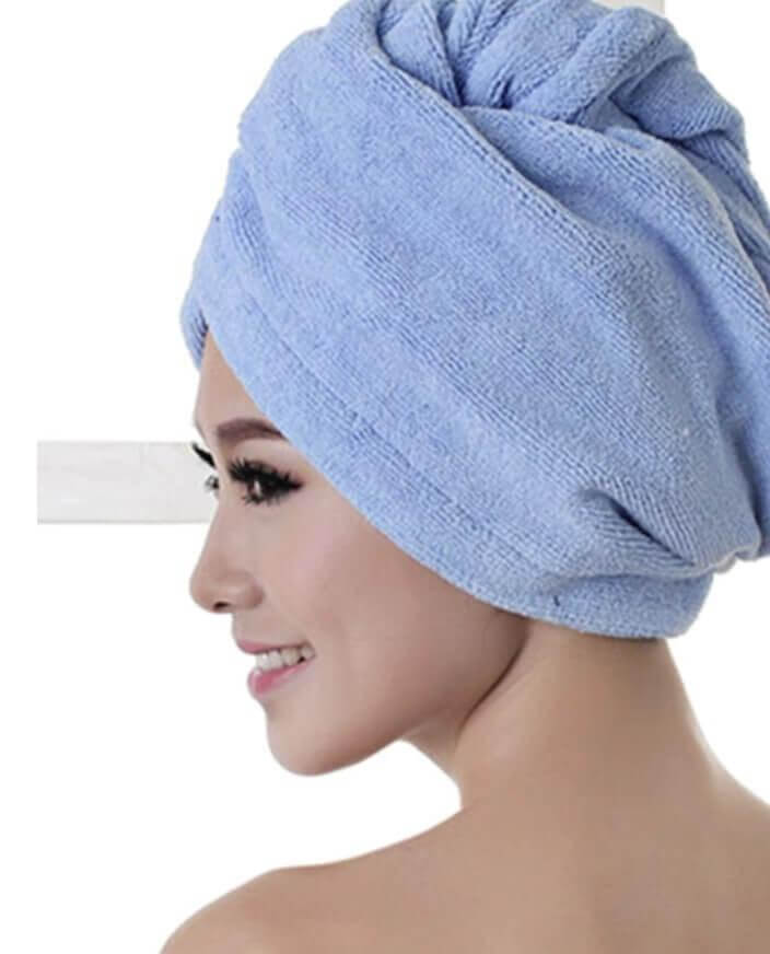 Galvos rankšluostis turbanas - išdžiovinkite plaukus per 2 minutes